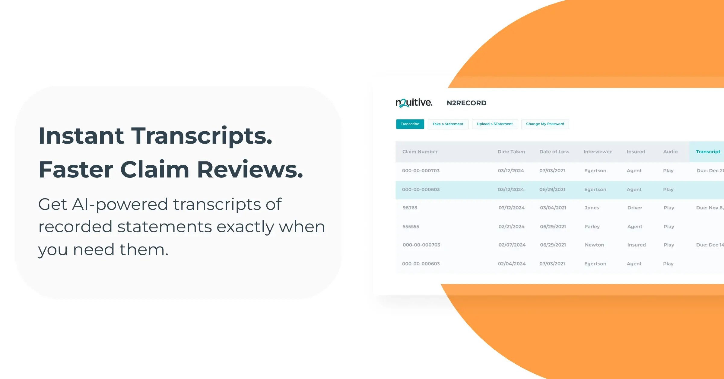 Simplify Recorded Statement Reviews with n2uitives 1st Draft Transcripts